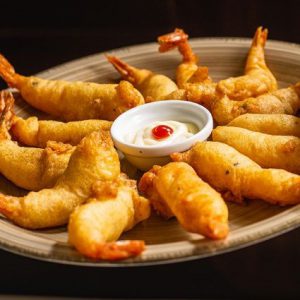 Batter fried prawns
